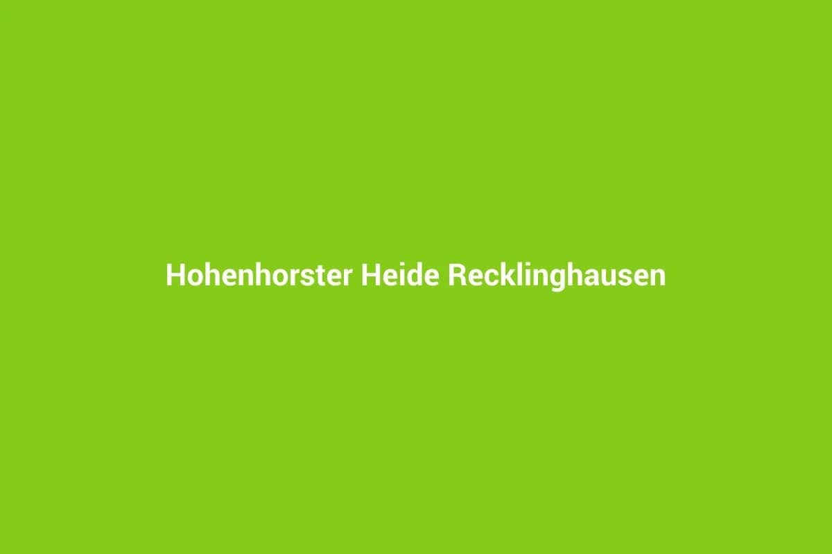 Hohenhorster Heide Recklinghausen