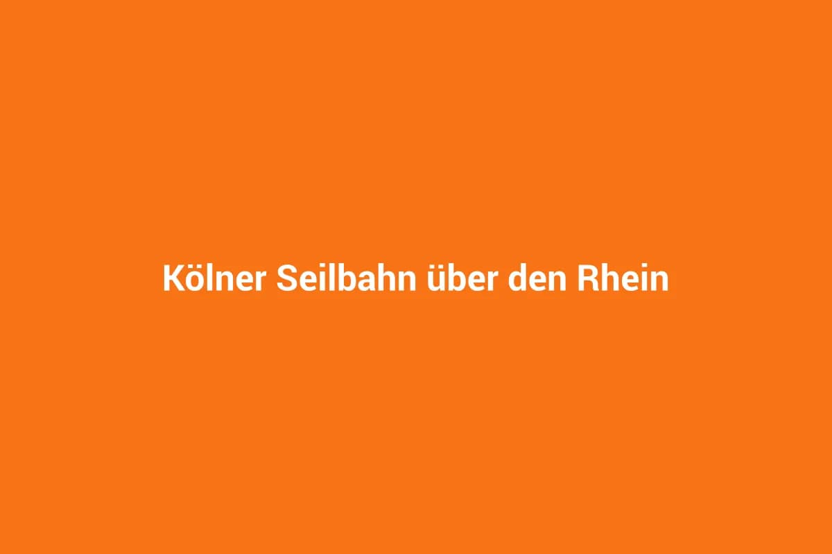 Kölner Seilbahn über den Rhein