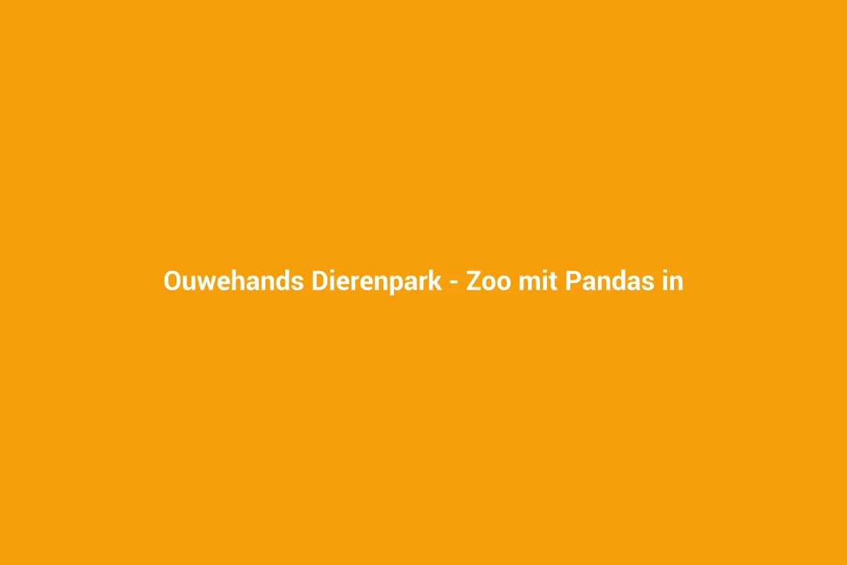 Ouwehands Dierenpark – Zoo mit Pandas in Rhenen